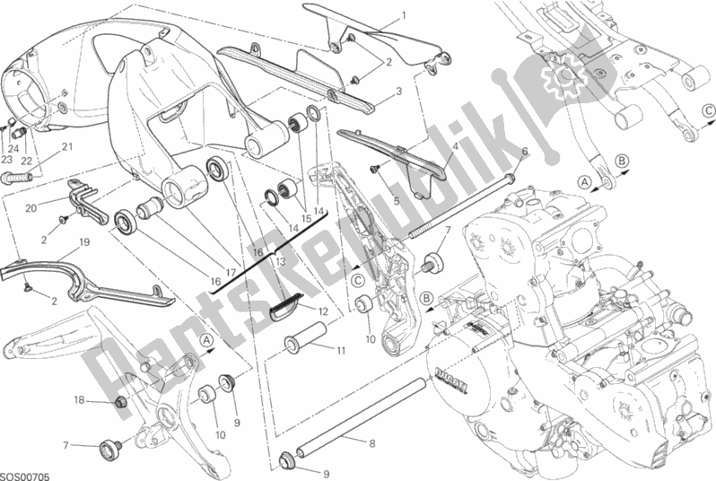 Wszystkie części do 28a - Forcellone Posteriore Ducati Monster 1200 S 2014